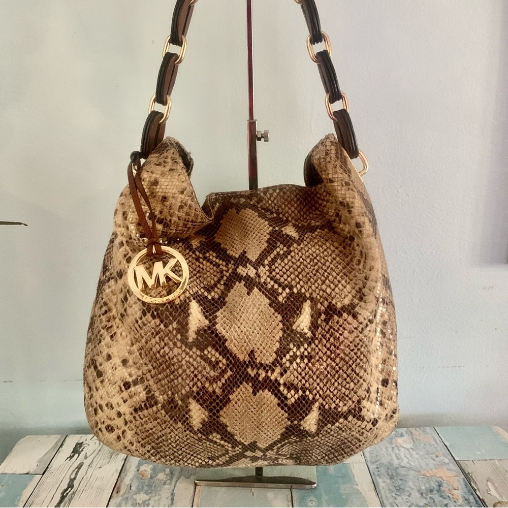 Michael Kors snake skin shoulder bag medium size